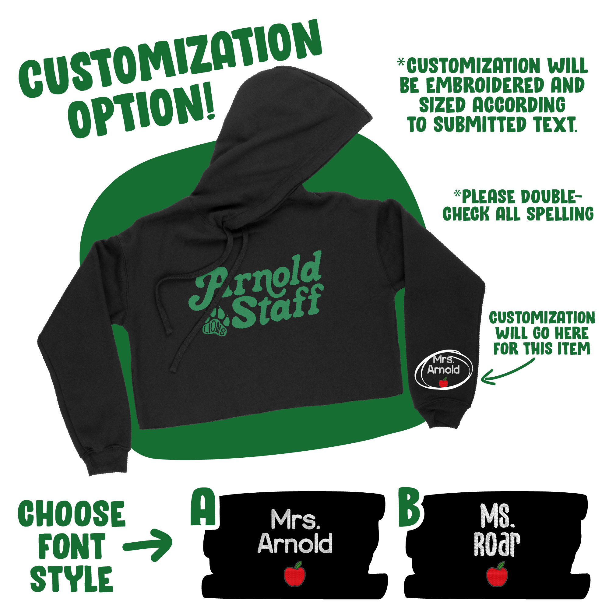 #22-STAFF BLACK CROP HOODIE