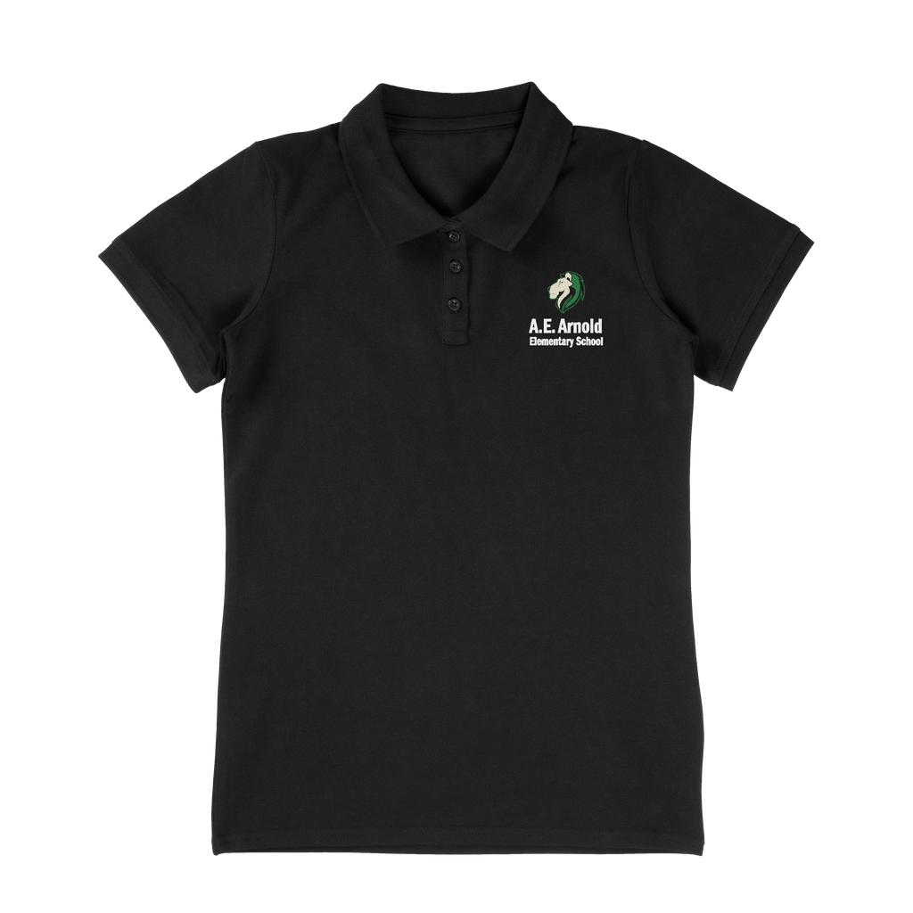 #25-STAFF BLACK WOMEN'S POLO